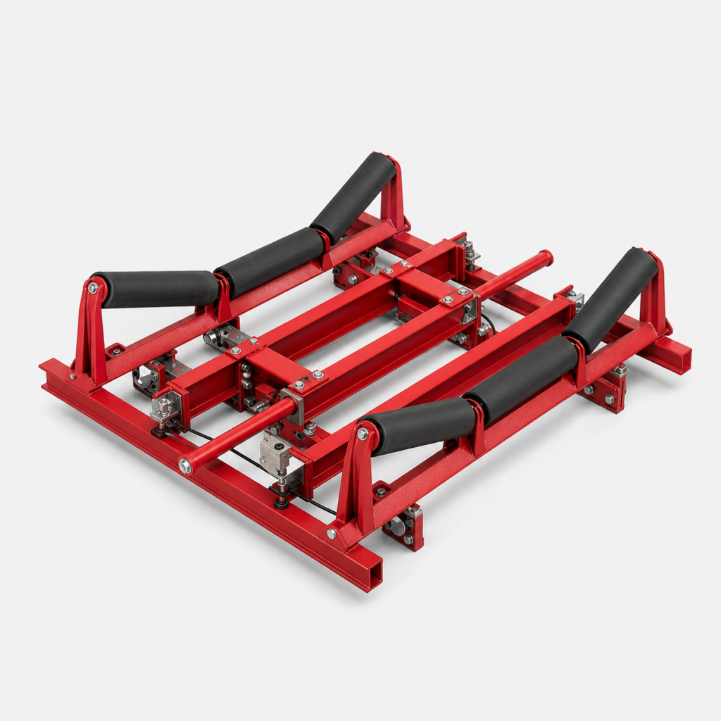Conveyor belt scale frame and rollers